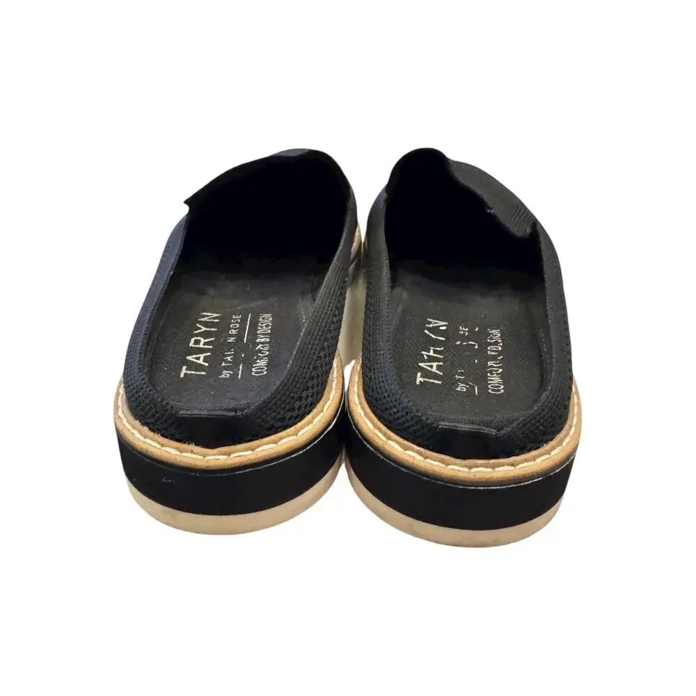 Taryn Rose Knit Slip On Mule Loafers Black Women’s 9.5